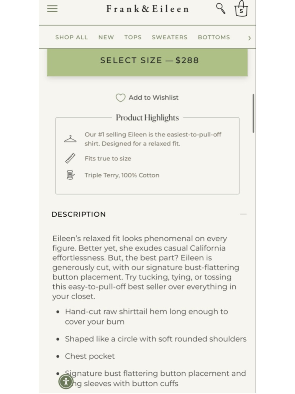 Frank & Eileen Eileen Triple Fleece Sweatshirt Button-Up Shirt, White, Size XL - Picture 5 of 5